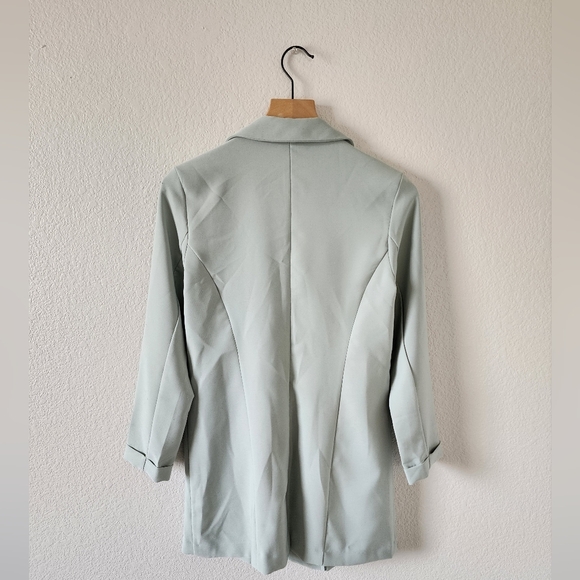 HAVE Women’s Light Green Longline Blazer Jacket Size Small - Picture 2 of 6